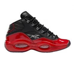 Reebok Kid's Question Mid Street Sleigh Shoes - Black / Vector Red
