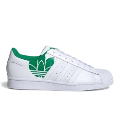 Adidas Men's Superstar Trefoil Shoes - Cloud White / Green