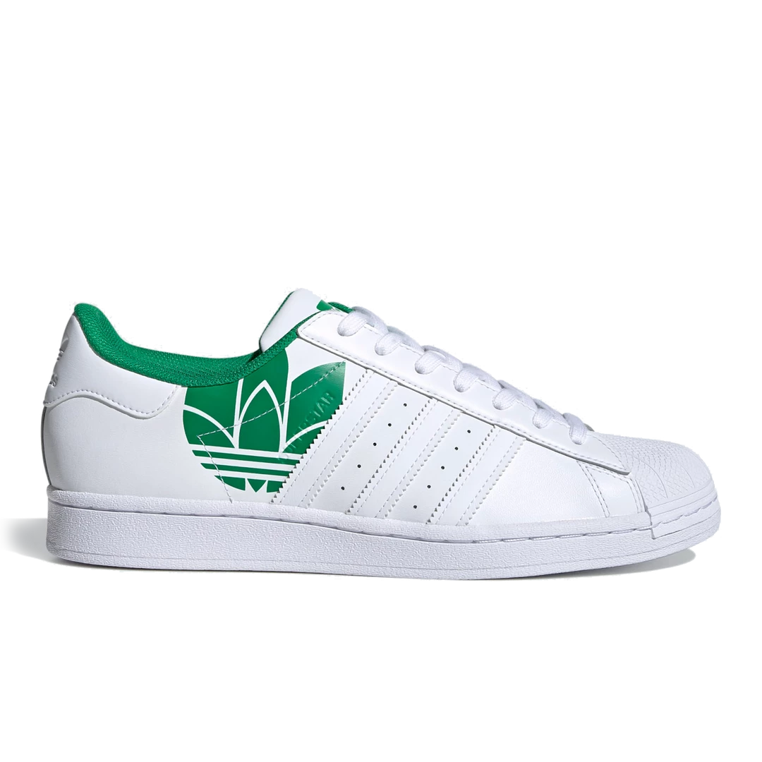 Adidas Men's Superstar Trefoil Shoes - Cloud White / Green
