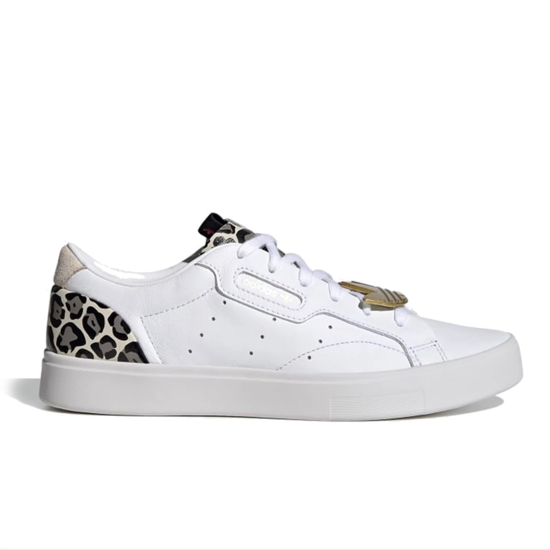 Adidas Women's Sleek Shoes - Cloud White / Brown Leopard / Gold