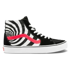 Vans Unisex Swirl Sk8 Hi Shoes - Black / Fiery Coral