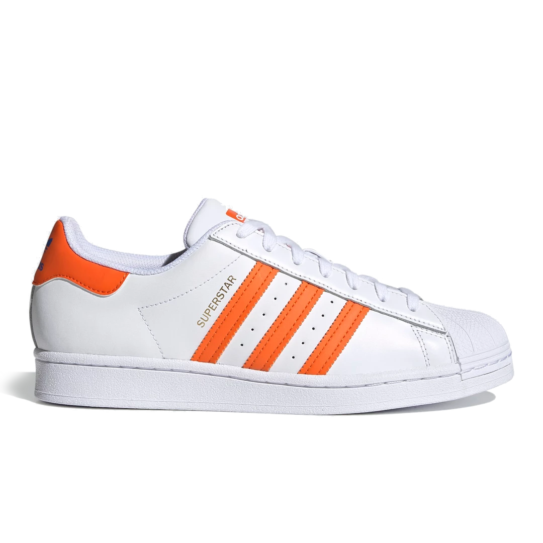 Adidas Men's Superstar Lakers Knicks Split Shoes - White / Blue / Orange