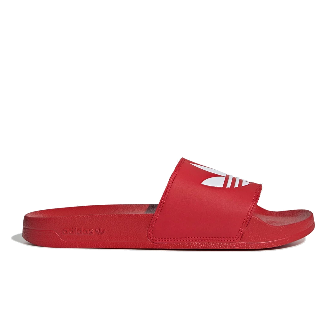 Adidas Adilette Lite Slides - Scarlet Red / Cloud White