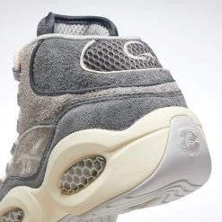 Reebok Men's Question Mid Suede Shoes - Grey / Steel / Chalk White