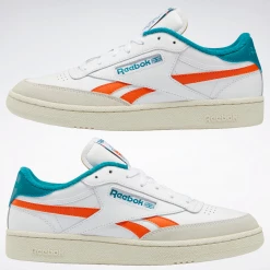 Reebok Men's Club C Revenge Shoes - Ftwr White / Pump Orange / Seaport Teal