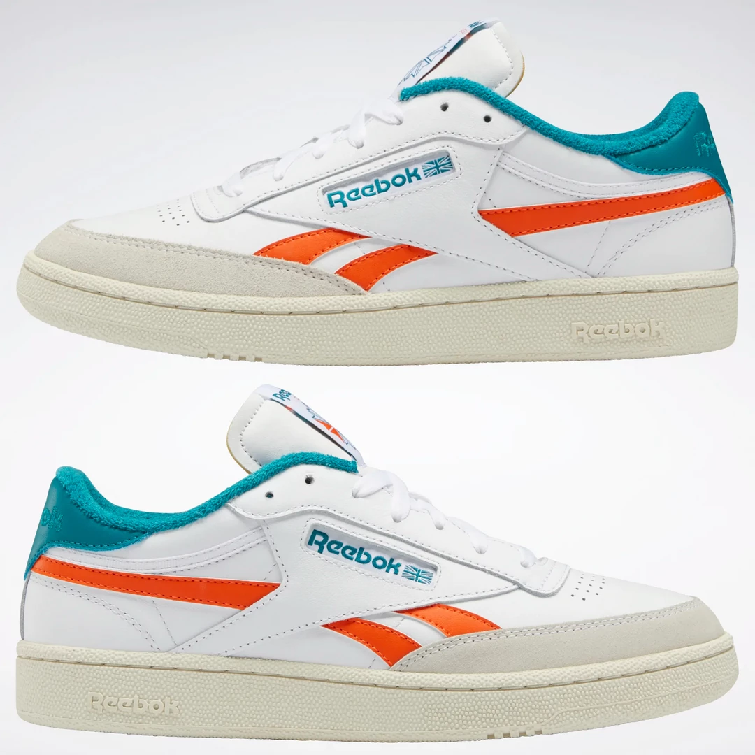 Reebok Men's Club C Revenge Shoes - Ftwr White / Pump Orange / Seaport Teal