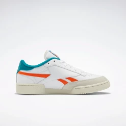 Reebok Men's Club C Revenge Shoes - Ftwr White / Pump Orange / Seaport Teal