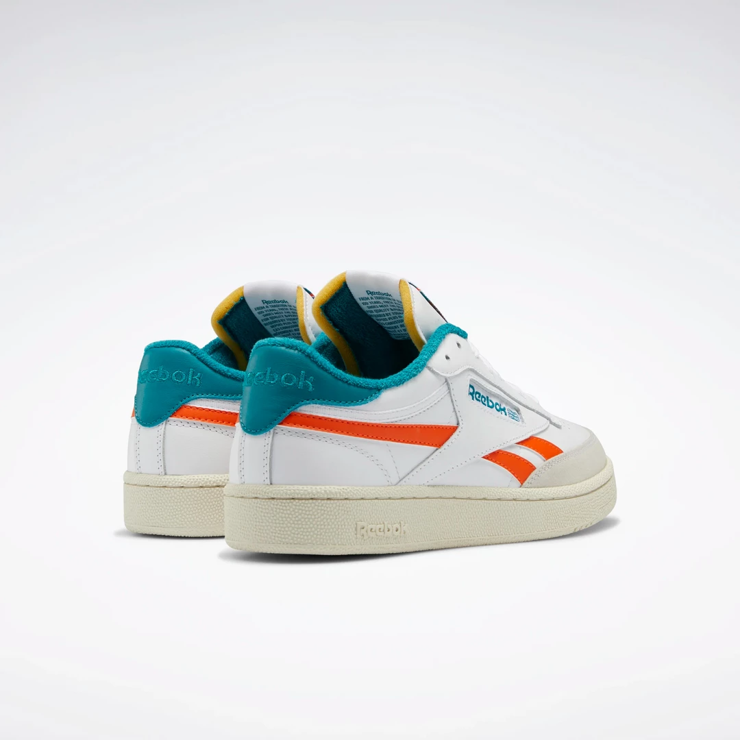 Reebok Men's Club C Revenge Shoes - Ftwr White / Pump Orange / Seaport Teal