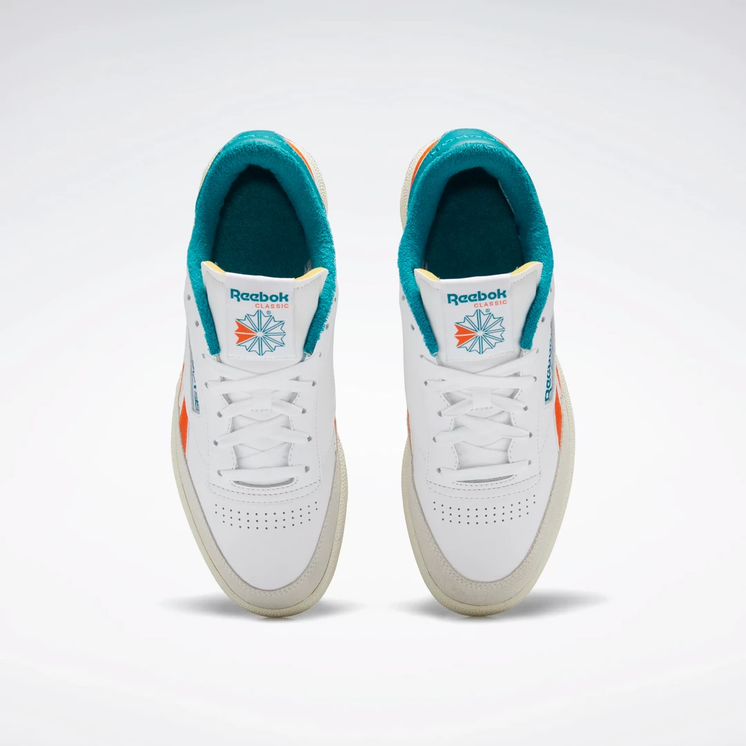 Reebok Men's Club C Revenge Shoes - Ftwr White / Pump Orange / Seaport Teal