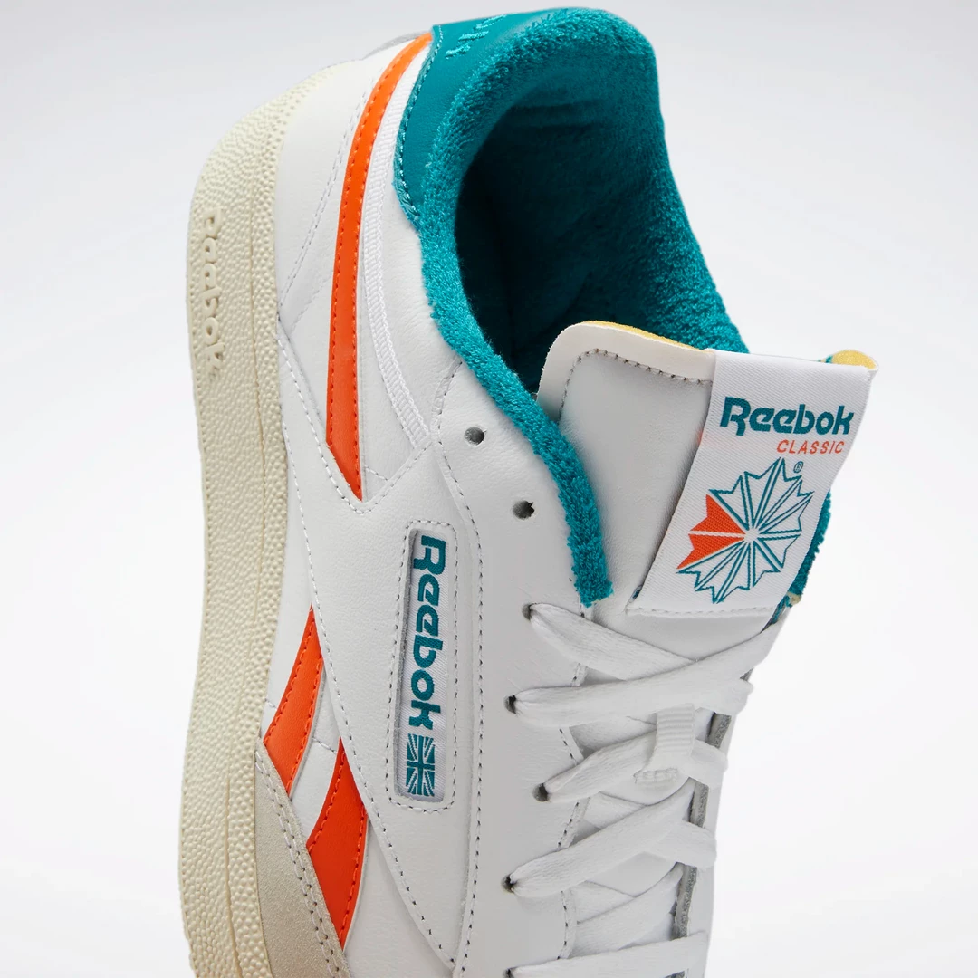 Reebok Men's Club C Revenge Shoes - Ftwr White / Pump Orange / Seaport Teal