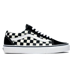 Vans Unisex Old Skool Primary Check Shoes - Black / Beige / White