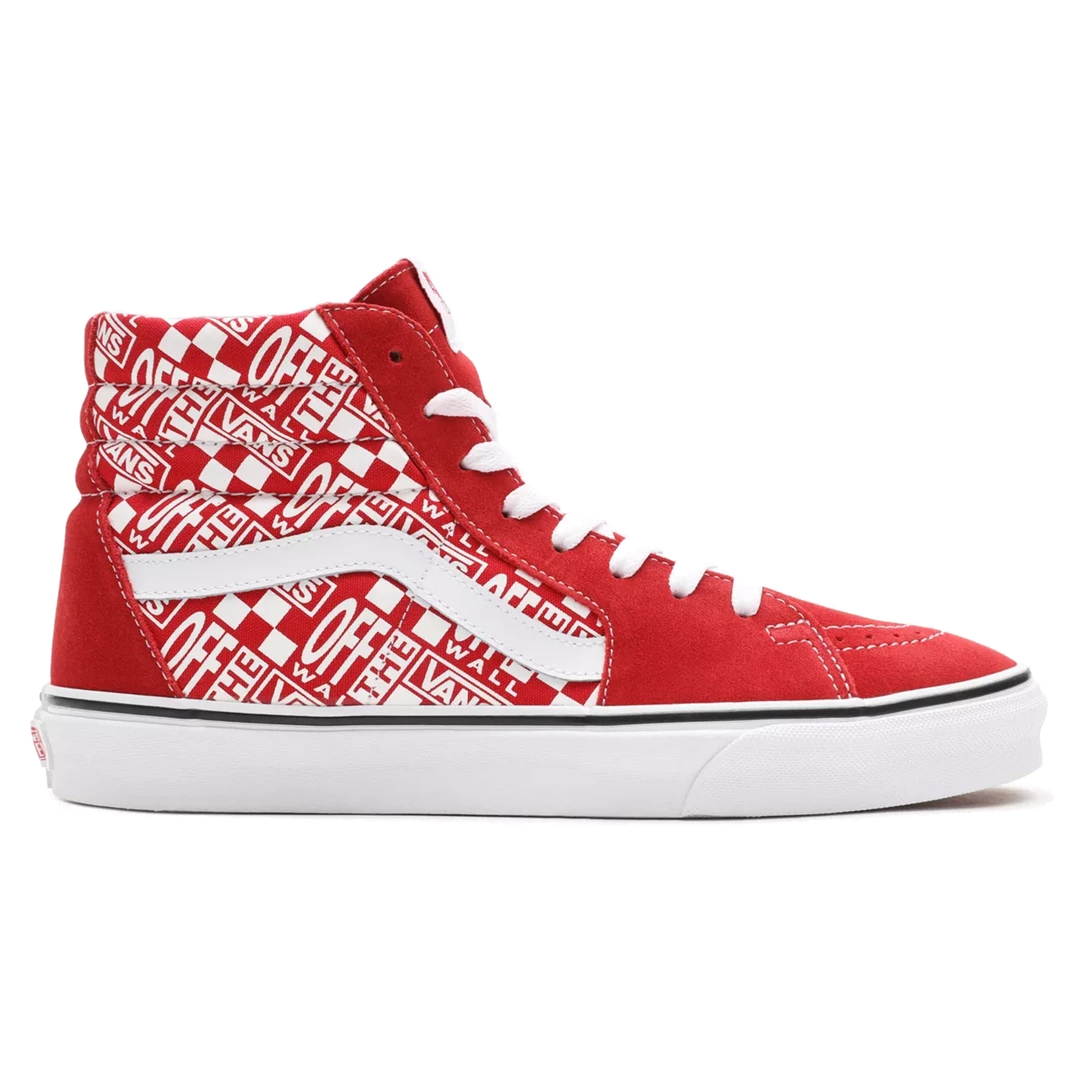 Vans Unisex Sk8 Hi "Off The Wall" Shoes - Red / White
