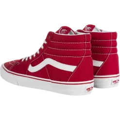 Men's Vans Unisex Sk8 Hi Canvas Formula One Shoes - Red / White