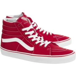 Men's Vans Unisex Sk8 Hi Canvas Formula One Shoes - Red / White