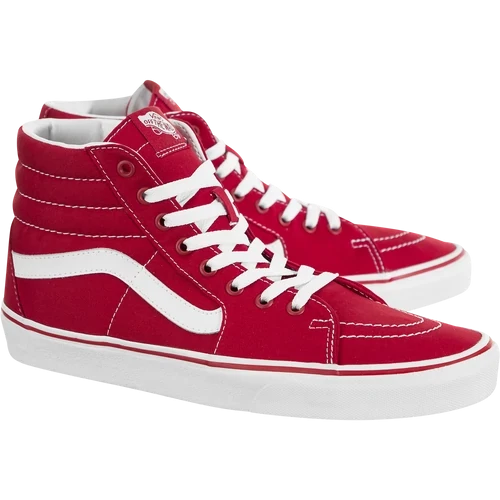 Men's Vans Unisex Sk8 Hi Canvas Formula One Shoes - Red / White