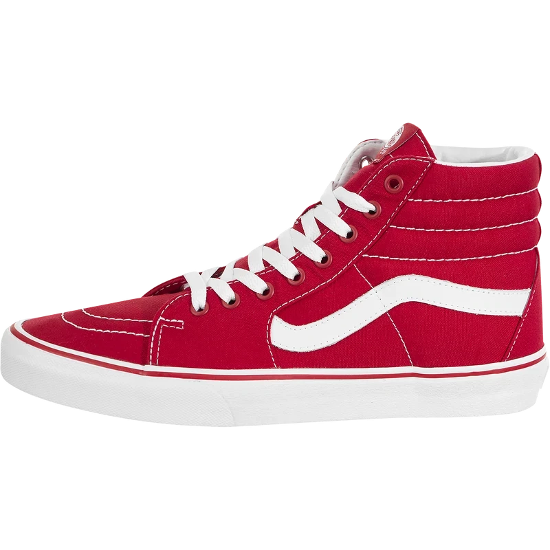Men's Vans Unisex Sk8 Hi Canvas Formula One Shoes - Red / White