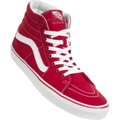 Men's Vans Unisex Sk8 Hi Canvas Formula One Shoes - Red / White