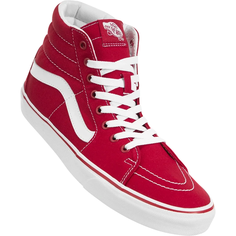 Men's Vans Unisex Sk8 Hi Canvas Formula One Shoes - Red / White