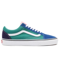 Men's Vans Unisex Retro Court Old Skool Shoes - Blue / Green