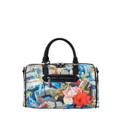 SPRAY GROUND Sprayground Concrete Jungle Mini Duffel Bag - Blue / Orange