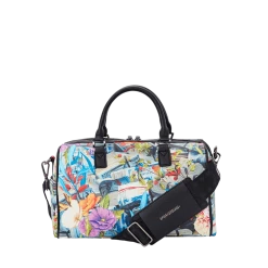 SPRAY GROUND Sprayground Concrete Jungle Mini Duffel Bag - Blue / Orange