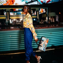 SPRAY GROUND Sprayground Concrete Jungle Mini Duffel Bag - Blue / Orange