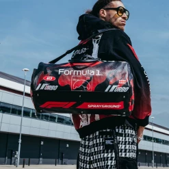 SPRAY GROUND Sprayground Formula 1 Menacing Duffel Bag - Red / Black