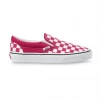 Vans Unisex Check Classic Slip On Shoes - Cerise / True White