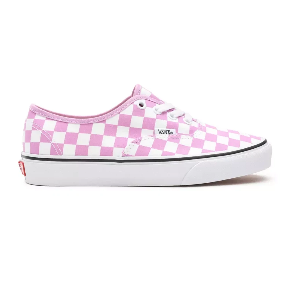 Vans Unisex Checkerboard Authentic Shoes - Orchid Pink / True White