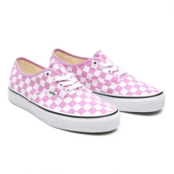 Vans Unisex Checkerboard Authentic Shoes - Orchid Pink / True White
