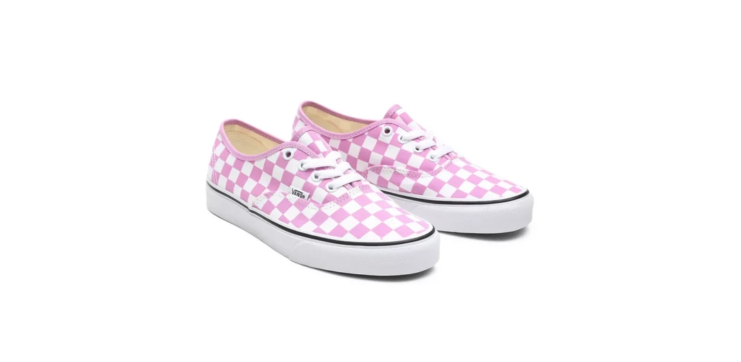 Vans Unisex Checkerboard Authentic Shoes - Orchid Pink / True White