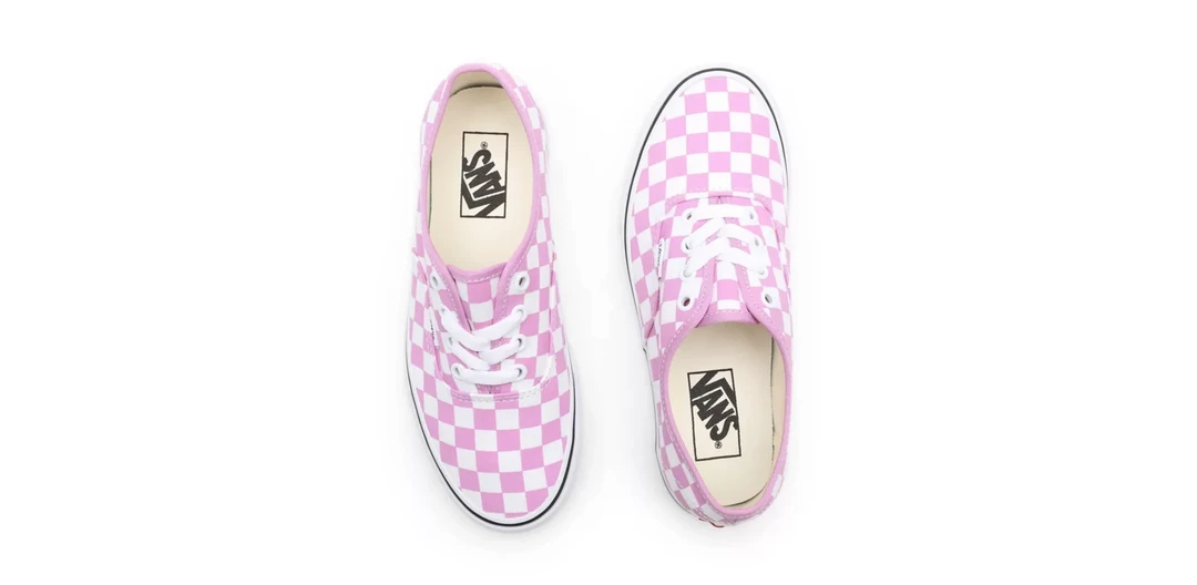 Vans Unisex Checkerboard Authentic Shoes - Orchid Pink / True White
