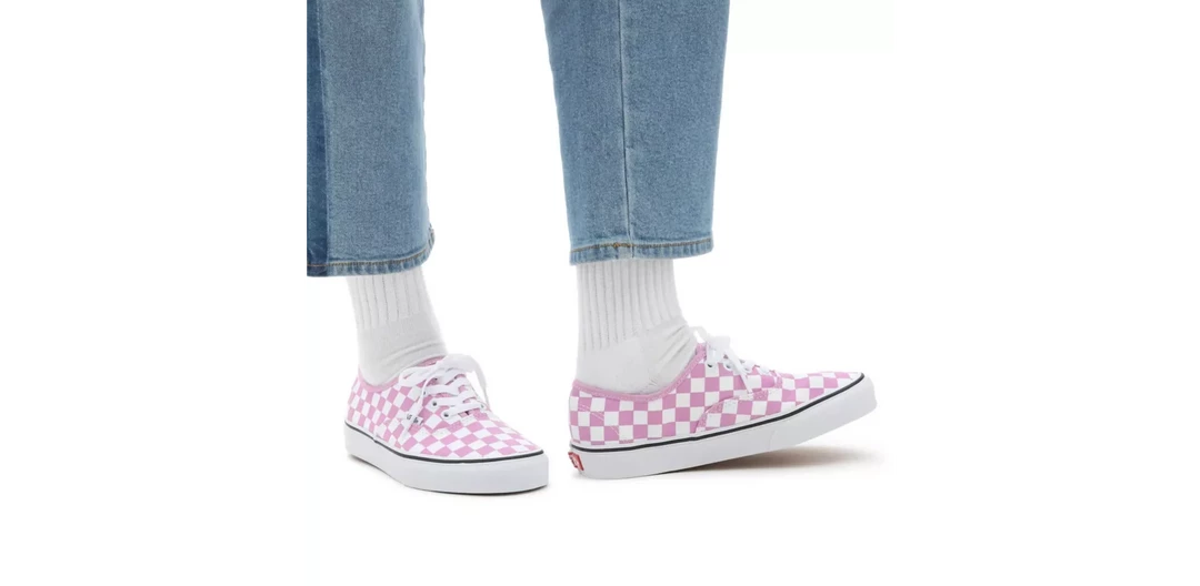 Vans Unisex Checkerboard Authentic Shoes - Orchid Pink / True White