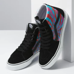 Vans Unisex Retro Mart SK8 Hi Shoes - Black / Blue / Red / Pink