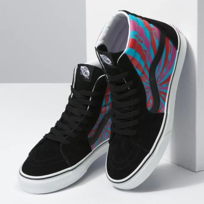 Vans Unisex Retro Mart SK8 Hi Shoes - Black / Blue / Red / Pink