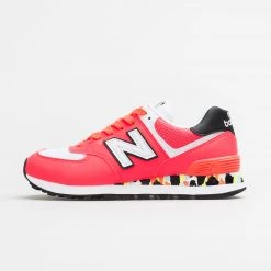 New Balance Women's 574 Shoes - Vivid Coral / White